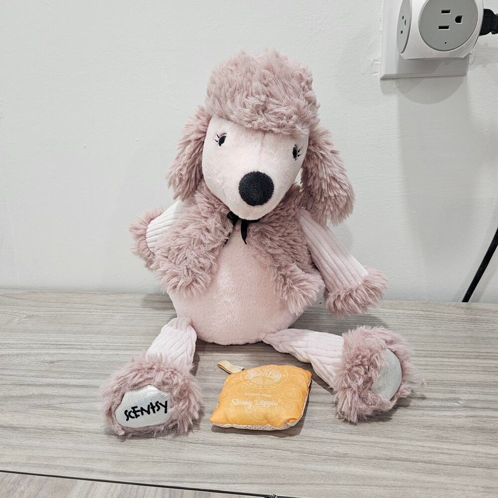 Scentsy Buddy Posh The Poodle Glam Plush WITH SCENT PAK Pink Animal